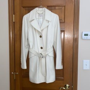 Laundry by Shelli Segal cream wool blend belted coat